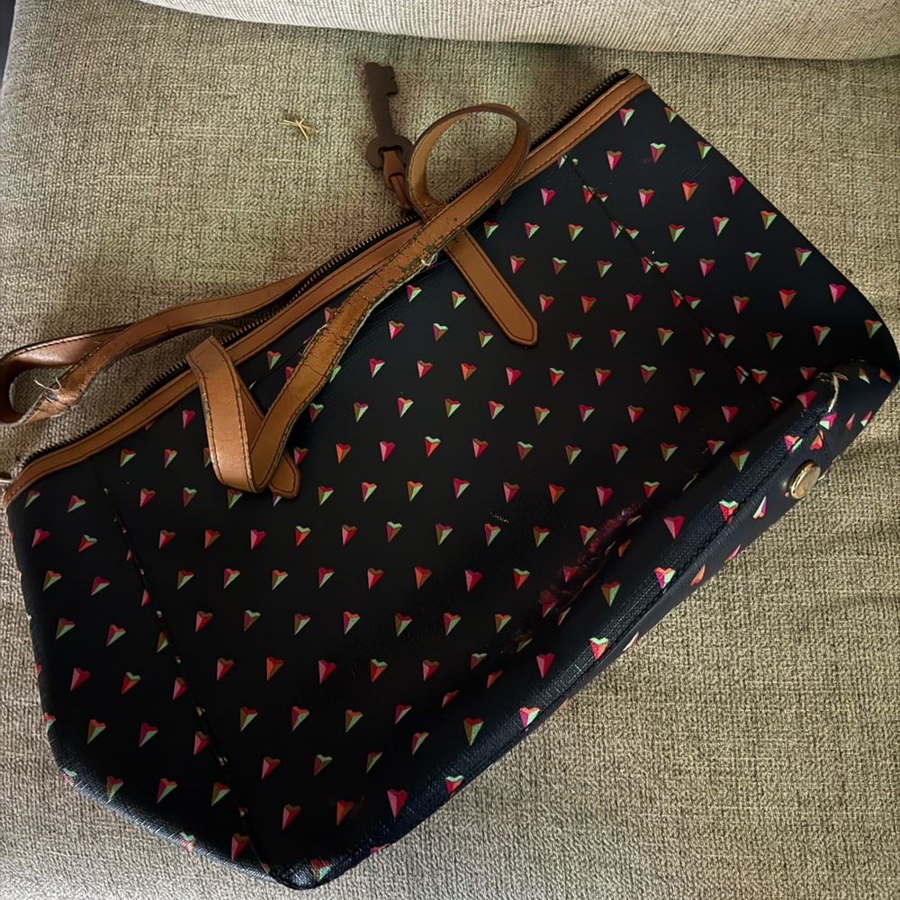 Fossil Top Zipper Tote.